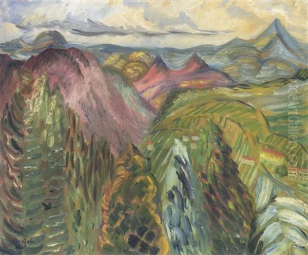 Sydlandskt Landskap Oil Painting by Sigrid Hjerten