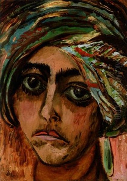 Mulattskan Med Turbanen (aicha) Oil Painting by Sigrid Hjerten