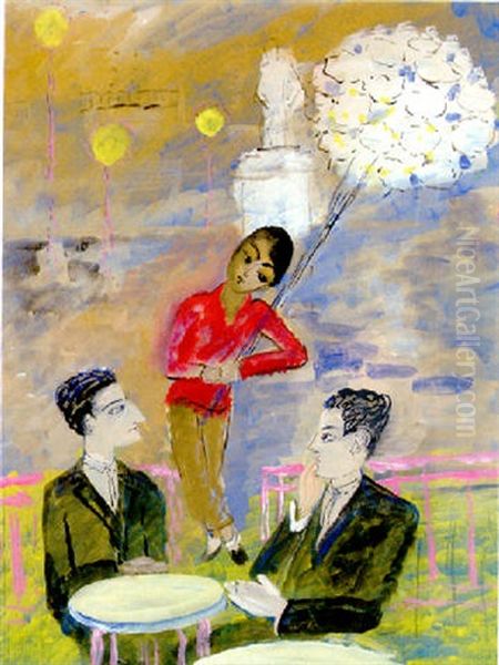 Ballongforsaljerskan Oil Painting by Sigrid Hjerten