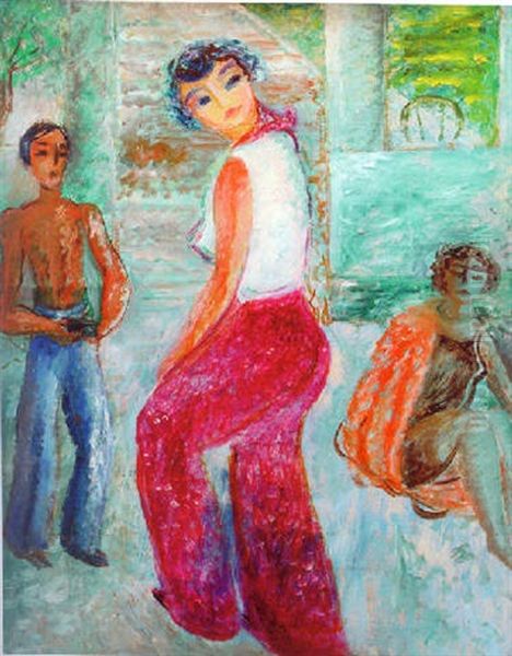 Pa Stranden Oil Painting by Sigrid Hjerten