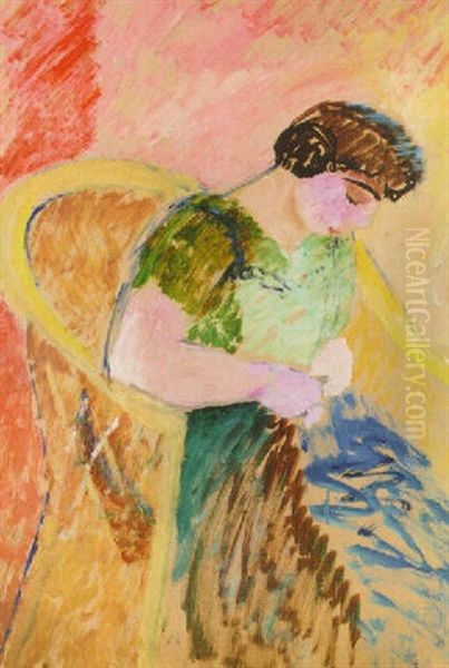 Berthe Syr Oil Painting by Sigrid Hjerten