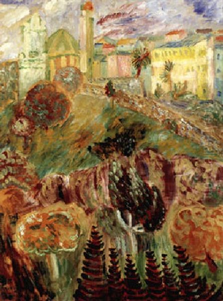 Italienskt Landskap Oil Painting by Sigrid Hjerten