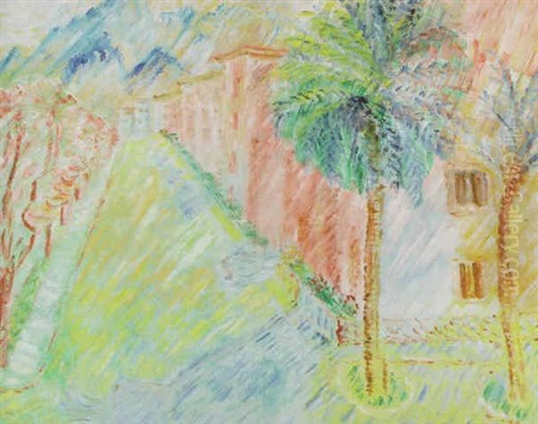Gatan Och Palmen, Palermo Oil Painting by Sigrid Hjerten