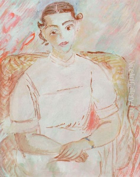 Kvinna I Fatolj Oil Painting by Sigrid Hjerten