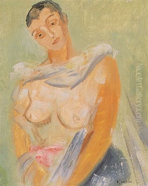 Modell I Tyllsjal Oil Painting by Sigrid Hjerten