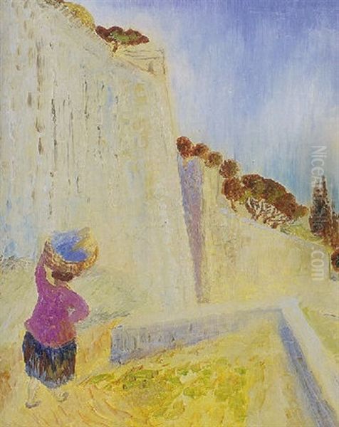 Den Hoga Muren, Roquebrune Oil Painting by Sigrid Hjerten