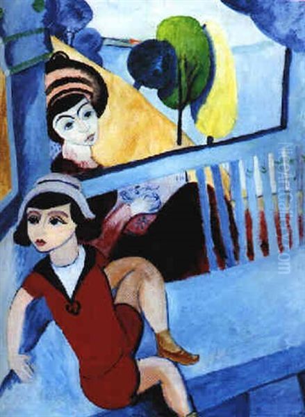 Den Bla Balkongen Oil Painting by Sigrid Hjerten