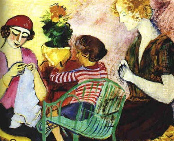 Somnad I Ateljen Oil Painting by Sigrid Hjerten