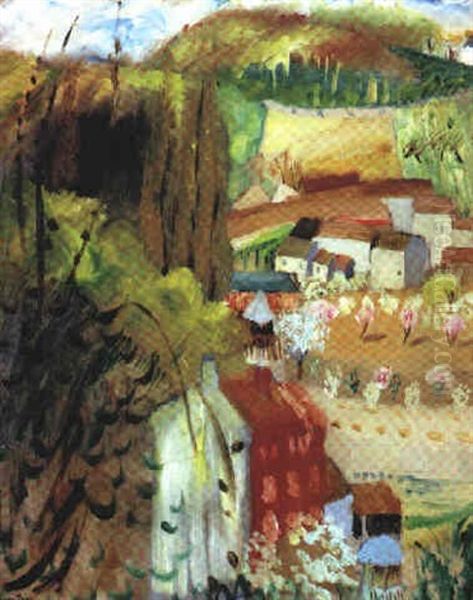 Paysage-environ De Paris Oil Painting by Sigrid Hjerten