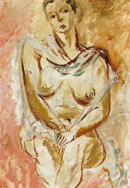 Sittande Modell Oil Painting by Sigrid Hjerten