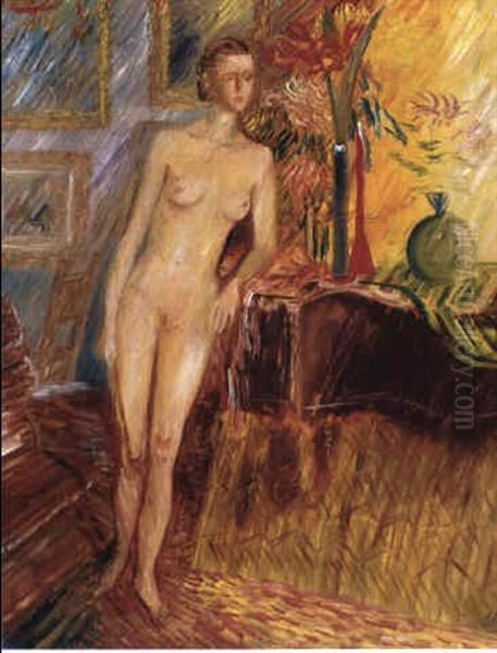 Staende Modell Oil Painting by Sigrid Hjerten