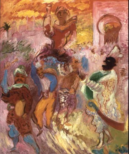 Intaget Karneval Oil Painting by Sigrid Hjerten