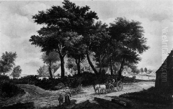 Landschaft Oil Painting by Meindert Hobbema