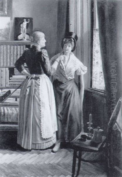 Soubrette Et Mannequin Oil Painting by Joseph Hochrein-Kabosk