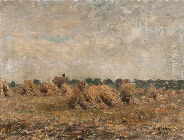 Kornhocken Oil Painting by Rudolf Hoeckner