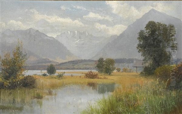 Niesen Und Blumlisalp Oil Painting by Ernst Hodel the Elder