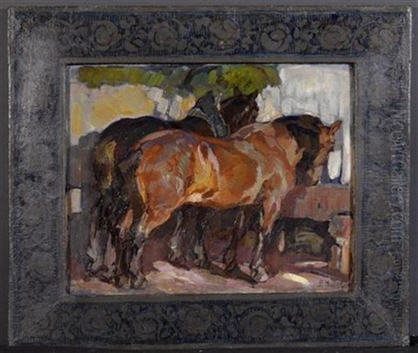 Pferd Oil Painting by Ernst Hodel the Elder