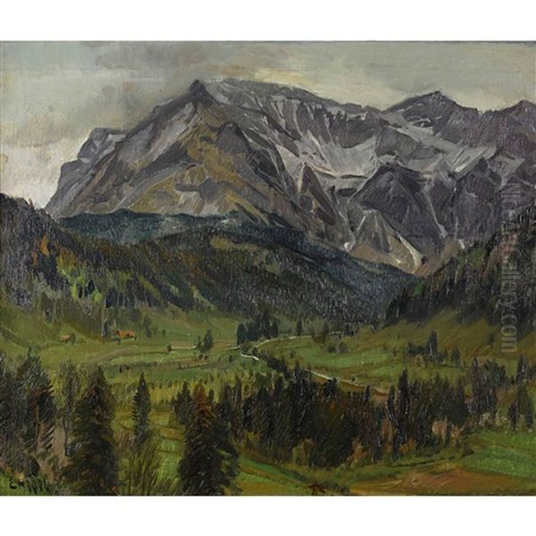Ansicht Des Pilatus Vom Eigenthal Aus Oil Painting by Ernst Hodel the Younger