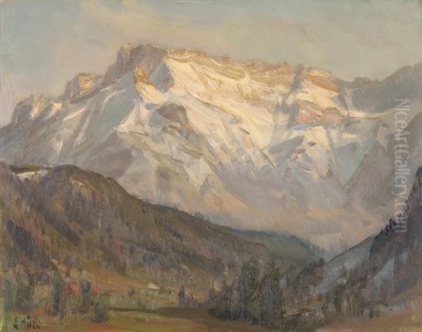 Ansicht Des Pilatus Vom Eigenthal Aus Oil Painting by Ernst Hodel the Younger
