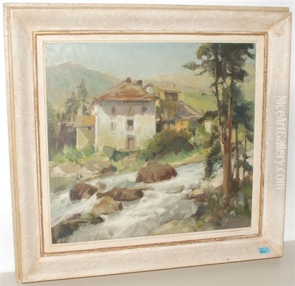 Acquarossa Oil Painting by Ernst Hodel the Younger