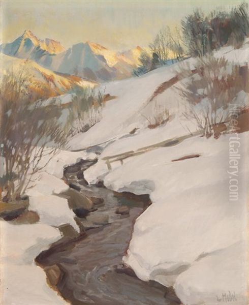 Am Hasliberg Oil Painting by Ernst Hodel the Younger