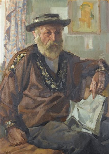 Portrat Eines Bauern In Tracht Oil Painting by Ernst Hodel the Younger