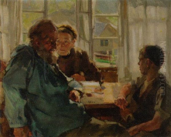 Der Grossvater Erzahlt Oil Painting by Ernst Hodel the Younger