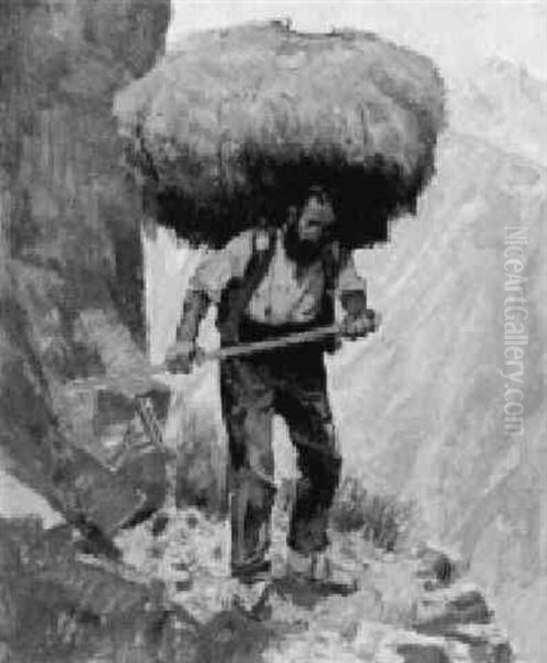 Bergbauer Oil Painting by Ernst Hodel the Younger