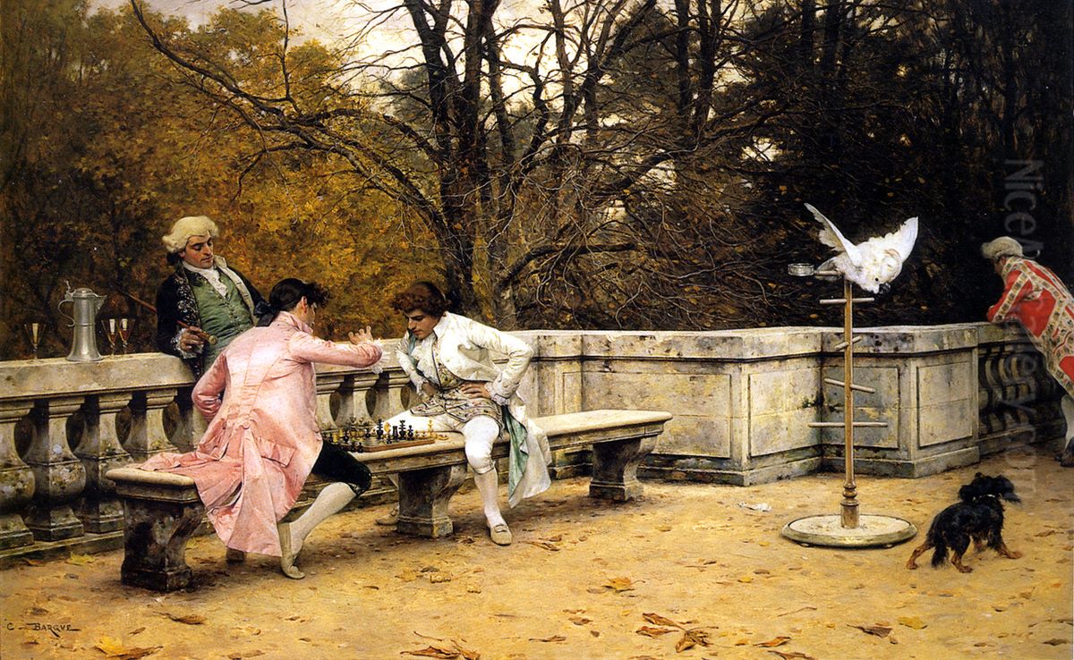 Le Jeu D'echecs Oil Painting by Charles Bargue