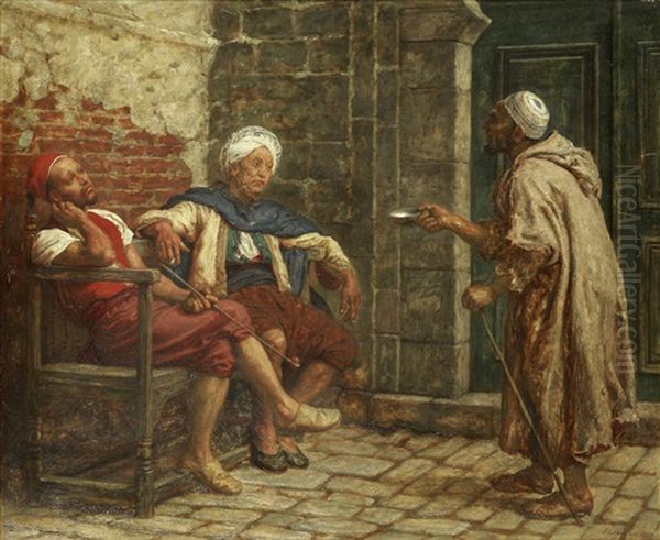 Begging For Alms Oil Painting by John Evan Hodgson