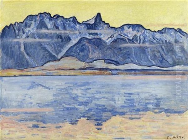 Thunersee Mit Stockhornkette Oil Painting by Ferdinand Hodler