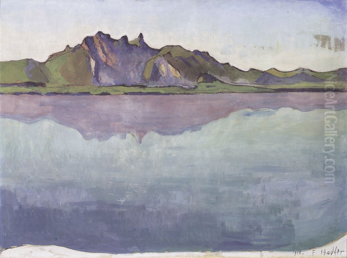 Thunersee Mit Stockhornkette Oil Painting by Ferdinand Hodler