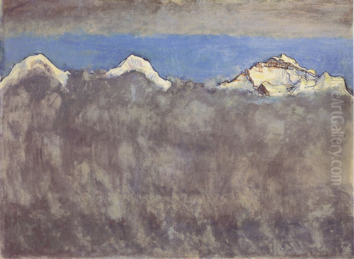 Eiger, Monch Und Jungfrau Uber Dem Nebelmeer Oil Painting by Ferdinand Hodler