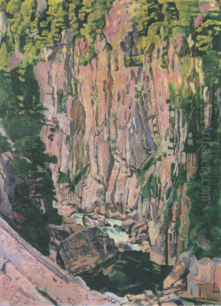 Aareschlucht Oil Painting by Ferdinand Hodler