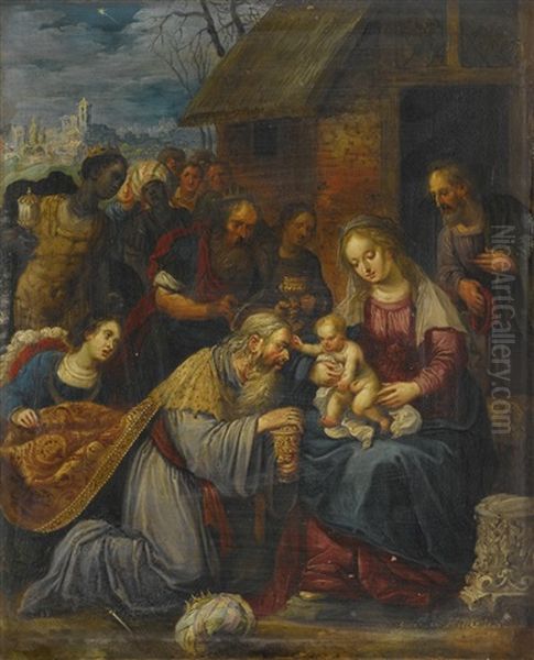 The Adoration Of The Magi Oil Painting by Kasper or Gaspar van den Hoecke