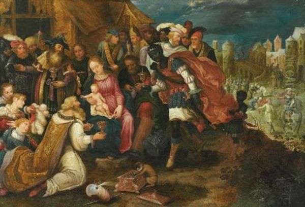 The Adoration Of The Magi Oil Painting by Kasper or Gaspar van den Hoecke