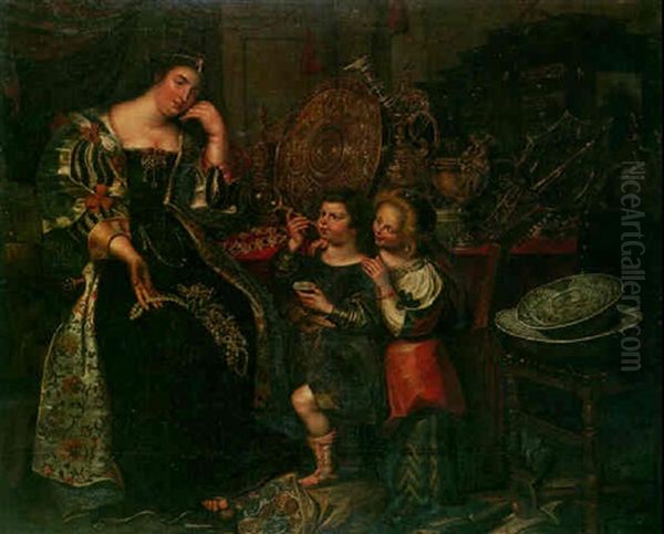 Allegory De La Fortune: Vanite Oil Painting by Kasper or Gaspar van den Hoecke