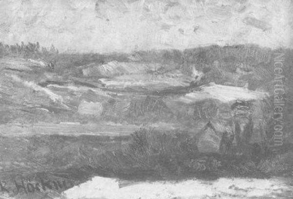 Winterliche Waldlandschaft Oil Painting by Rudolf Hoeckner