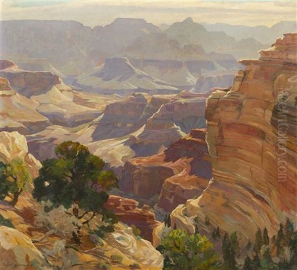 Mounting Sun, Grand Canyon, Arizona Oil Painting by Carl Hoerman