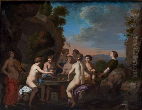 Les Neuf Muses Oil Painting by Gerard Hoet