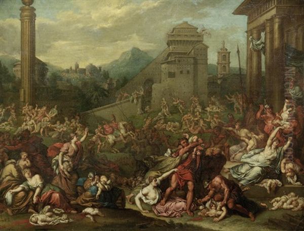 The Massacre Of The Innocents Oil Painting by Gerard Hoet