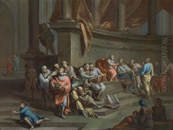 Die Schule Von Athen Oil Painting by Gerard Hoet