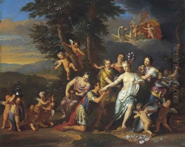 Mars Paying Homage To Venus Oil Painting by Gerard Hoet