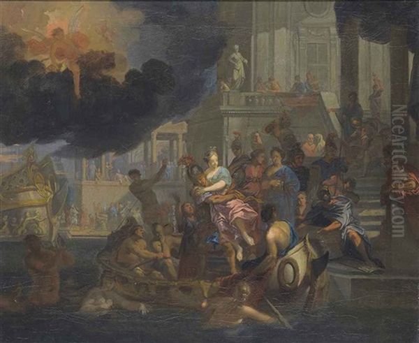 The Abduction Of Helen Oil Painting by Gerard Hoet