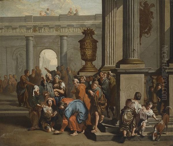 Neutestamentarische Szenen Mit Wundertaten Christi (pair) Oil Painting by Gerard Hoet