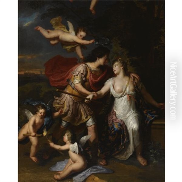 Rinaldo And Armida Oil Painting by Gerard Hoet