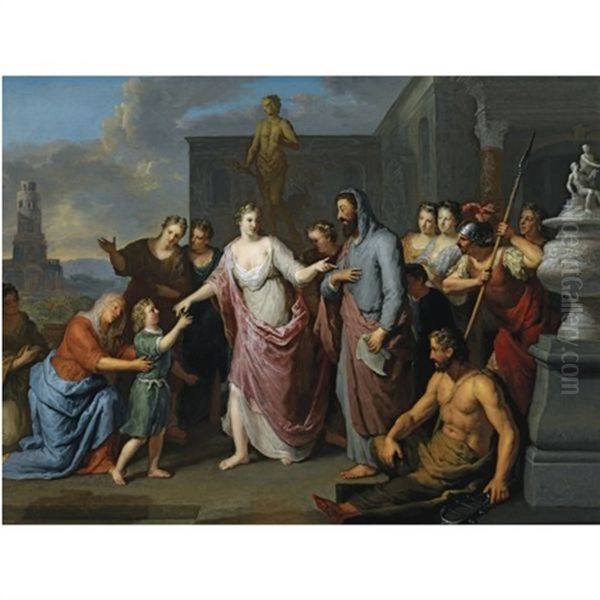 Olympia Presenting The Young Alexander The Great To Aristotle Oil Painting by Gerard Hoet