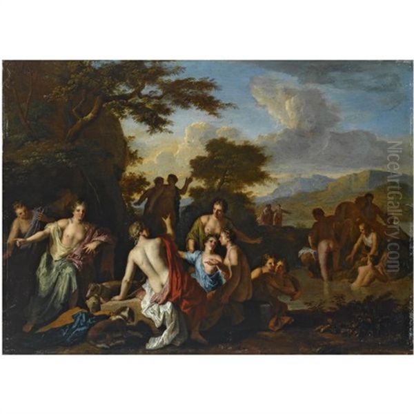 Diana And Her Nymphs Resting After The Hunt Oil Painting by Gerard Hoet