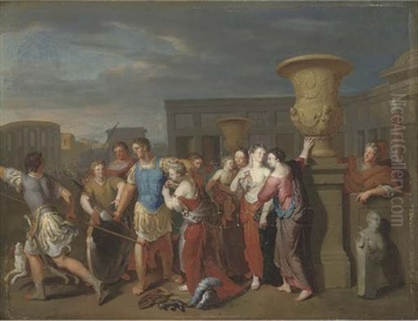 Achilles With The Daughters Of Lycomedes Oil Painting by Gerard Hoet