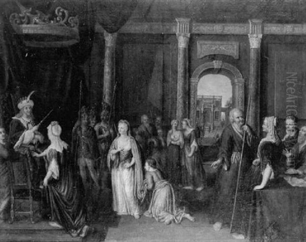 Esther Arrivant Devant Assuerus Oil Painting by Gerard Hoet
